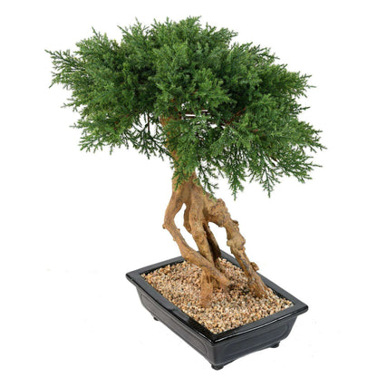 Bonsaï Juniperus artificiel en coupe - plante synthétique intérieur - H.60cm
