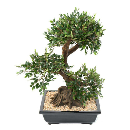 Bonsaï Orme artificiel coupe avec gravier - plante synthétique intérieur - H.70cm
