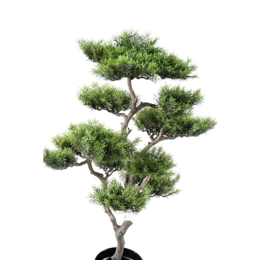 Bonsaï Pin artificiel en pot - plante synthétique intérieur extérieur - H.95cm