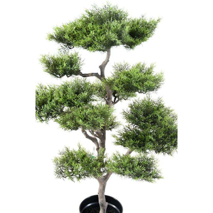 Bonsaï Pin artificiel en pot - plante synthétique intérieur extérieur - H.95cm