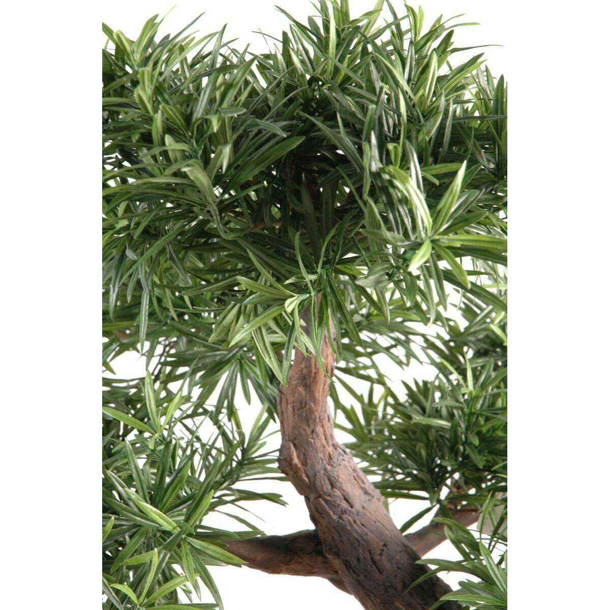 Bonsaï Podocarpus artificiel en coupe - plante synthétique intérieur - H.78cm