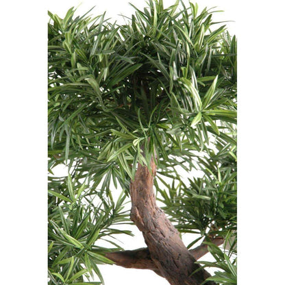 Bonsaï Podocarpus artificiel en coupe - plante synthétique intérieur - H.78cm