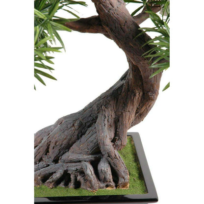 Bonsaï Podocarpus artificiel en coupe - plante synthétique intérieur - H.78cm