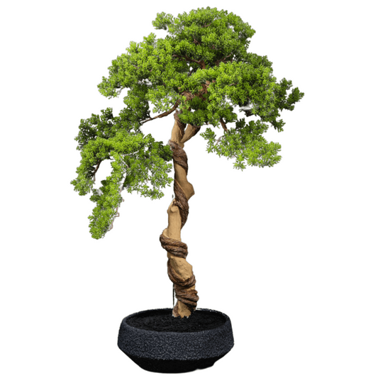 Bonsaï Thuya artificiel en pot - plante synthétique pour intérieur - H.90cm