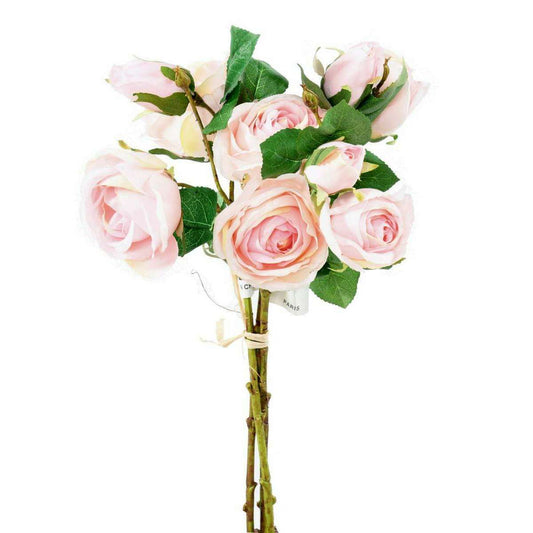 Bouquet artificiel 6 fleurs roses - décoration d'intérieur - H.45cm rose clair