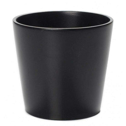 Cache pot de fleur céramique Stockholm - intérieur extérieur - Ø13,5x H.12,7cm noir