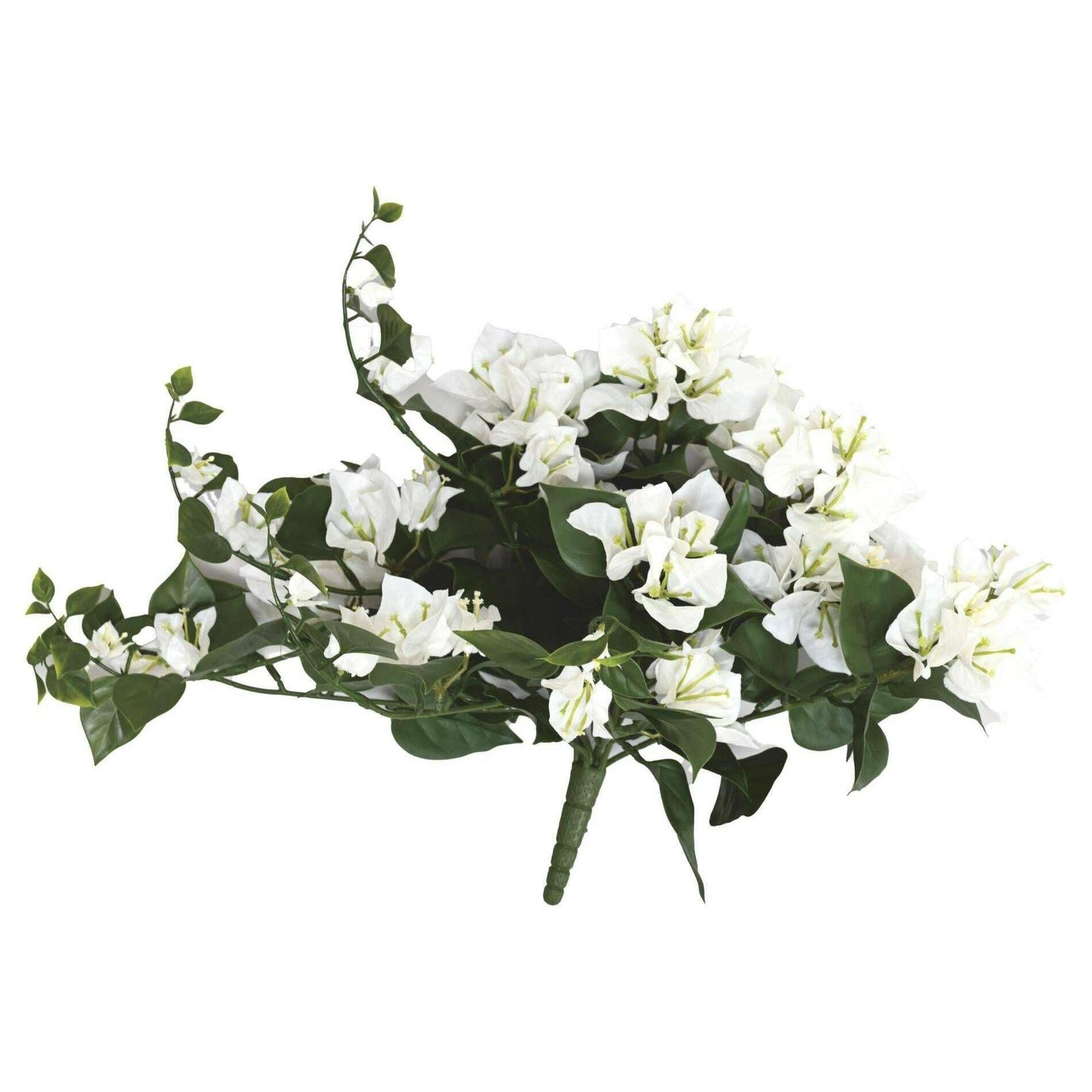 Chute artificielle fleurie Bougainvillier large UV - plante d'extérieur - H.40cm blanc