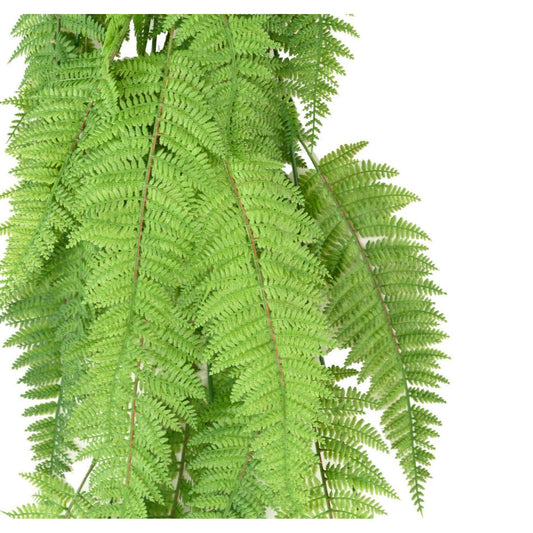 Chute artificielle Fougère large - plante retombante d'intérieur - H.123cm vert