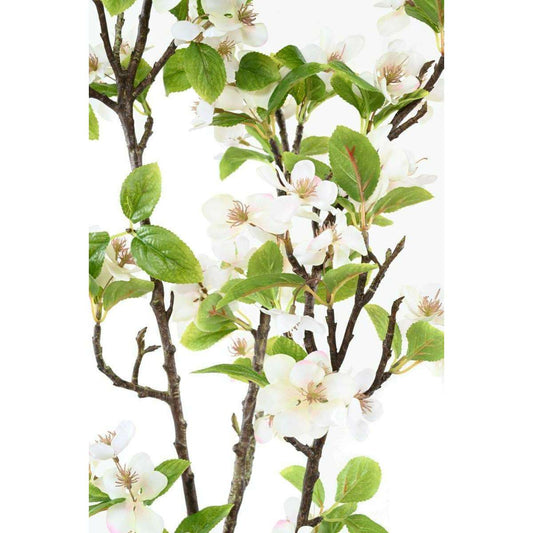 Feuillage artificiel branche Pommier XL - décoration pour intérieur - H.125cm blanc
