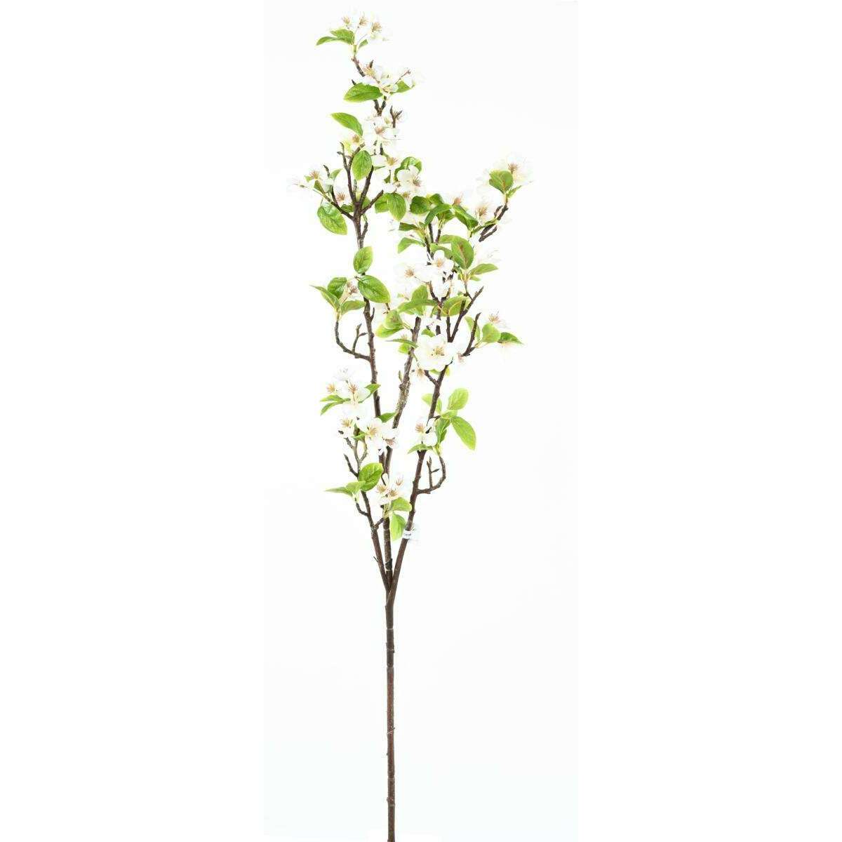 Feuillage artificiel branche Pommier XL - décoration pour intérieur - H.125cm blanc