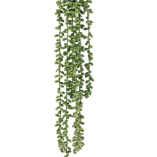 Feuillage artificiel chute de Crassula collier de perle - plante d'intérieur - H.60cm - D4