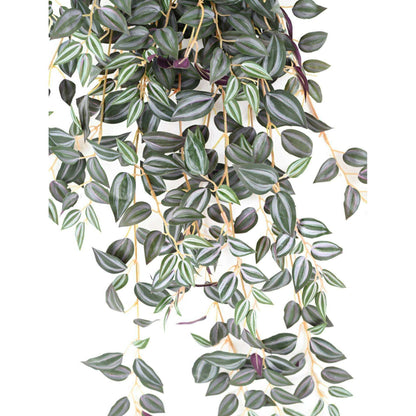 Feuillage artificiel chute de Tradescantia - plante d'intérieur - H.70cm vert violet