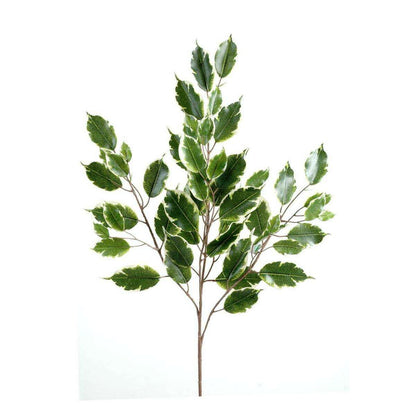 Feuillage artificiel Ficus exotica - composition florale - H.76cm vert blanc