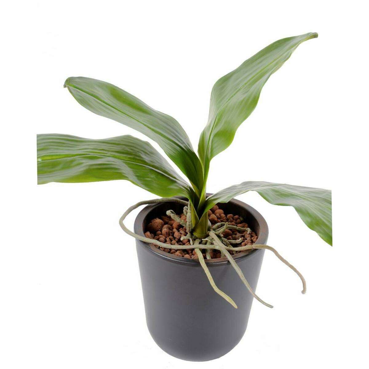 Feuillage artificiel piquet Feuilles d'orchidée phalaenopsis H.24cm vert