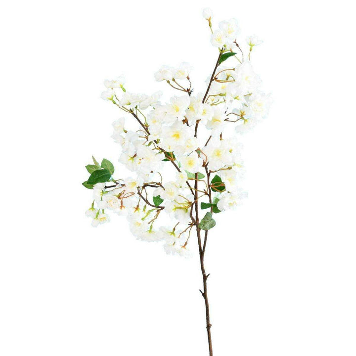 HUAESIN 6PCS Fleurs De Cerisier Artificielles Blanches 134cm - Bouquets Sakura En Soie Longues Pour Décoration Romantique Maison