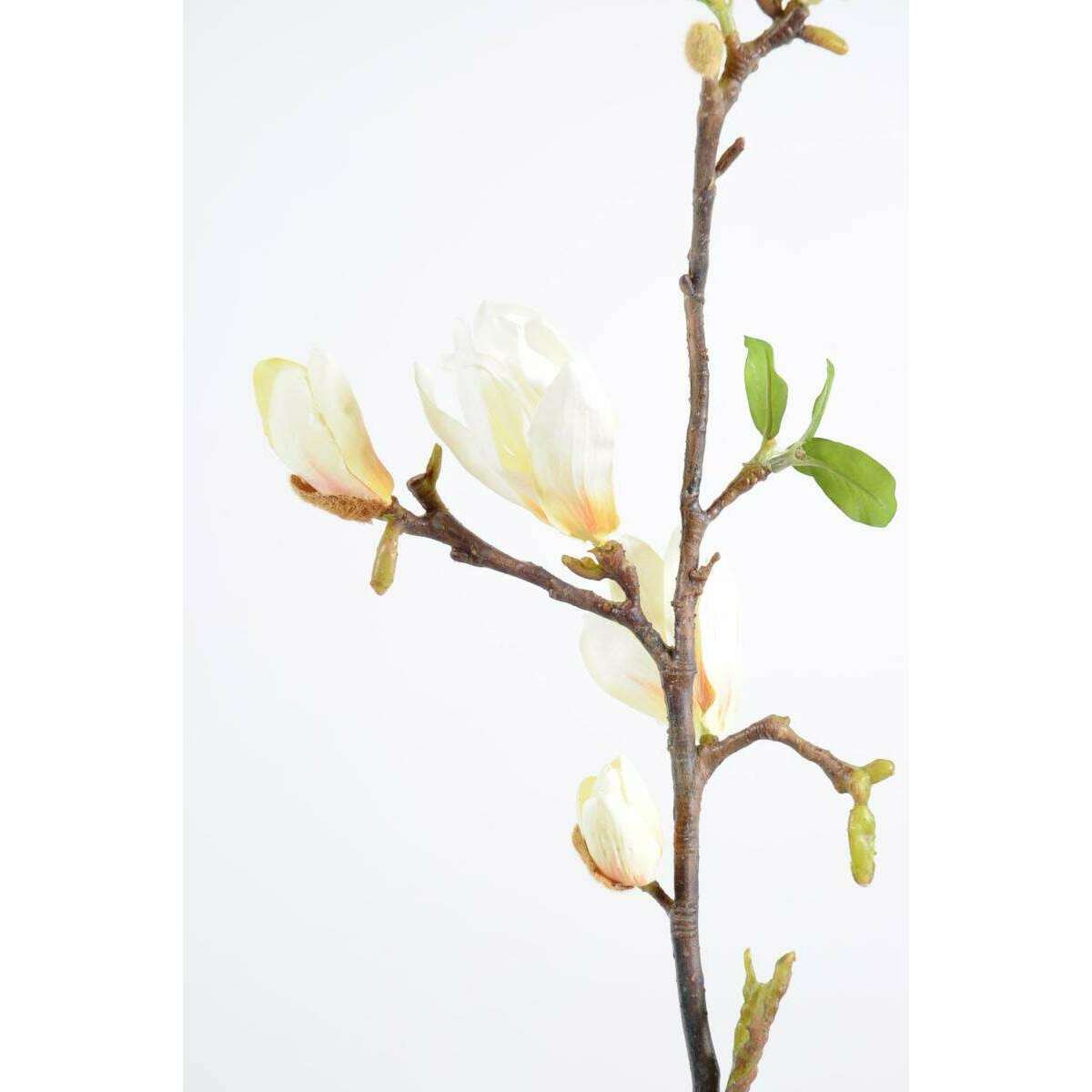 Fleur artificielle branche de Magnolia - création florale intérieur - H.83cm blanc