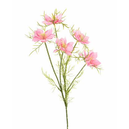Fleur artificielle Cosmos 5 fleurs - composition florale - H.56cm rose