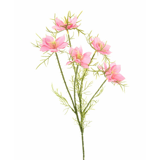Fleur artificielle Cosmos 5 fleurs - composition florale - H.56cm rose