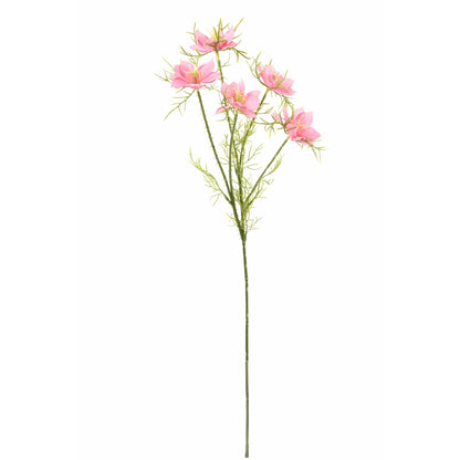 Fleur artificielle Cosmos 5 fleurs - composition florale - H.56cm rose
