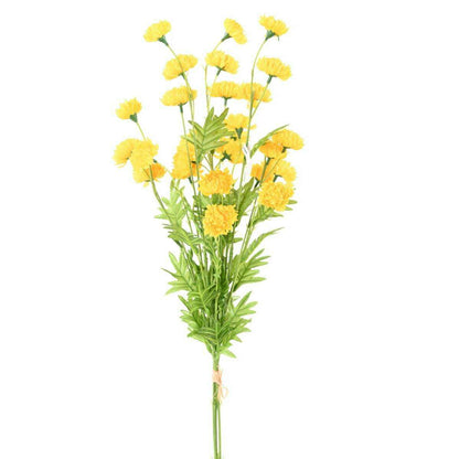 Fleur artificielle coupée Chrysanthème 27 fleurs - décoration intérieure - H.80 cm jaune