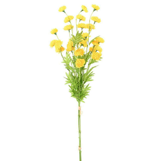 Fleur artificielle coupée Chrysanthème 27 fleurs - décoration intérieure - H.80 cm jaune - D1
