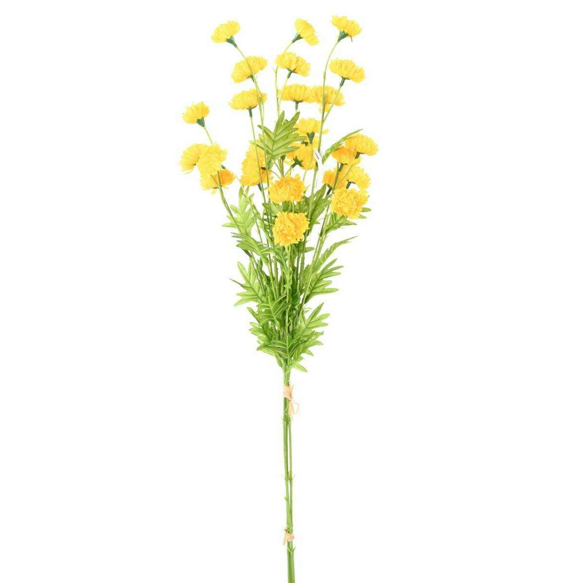 Fleur artificielle coupée Chrysanthème 27 fleurs - décoration intérieure - H.80 cm jaune