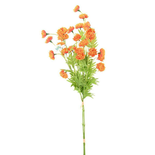 Fleur artificielle coupée Chrysanthème 27 fleurs - décoration intérieure - H.80 cm orange
