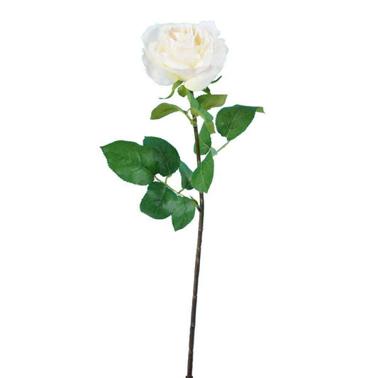 Fleur artificielle coupée rose - décoration d'intérieur - H.66cm blanc