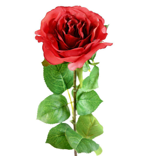 Fleur artificielle coupée rose - décoration d'intérieur - H.66cm rouge