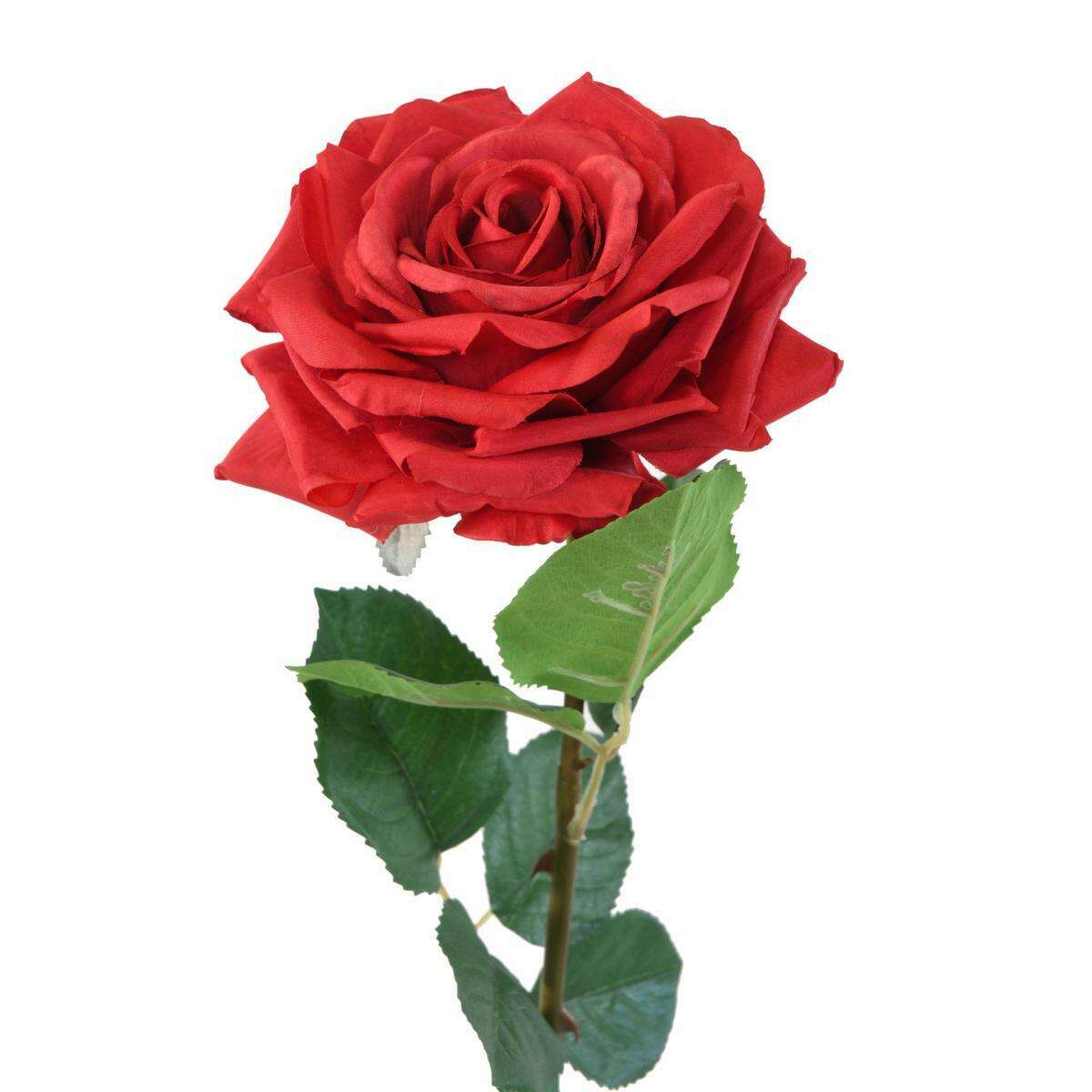 Fleur artificielle coupée rose - décoration intérieure - H.74 cm rouge