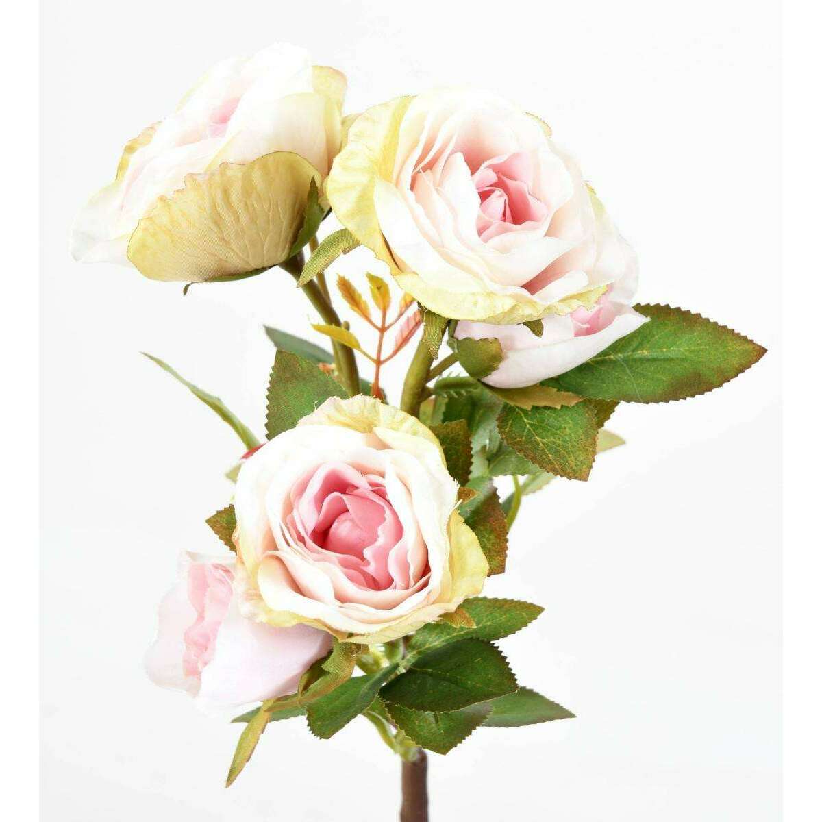 Fleur artificielle coupée rose multi spray - 5 fleurs - H.45cm rose clair