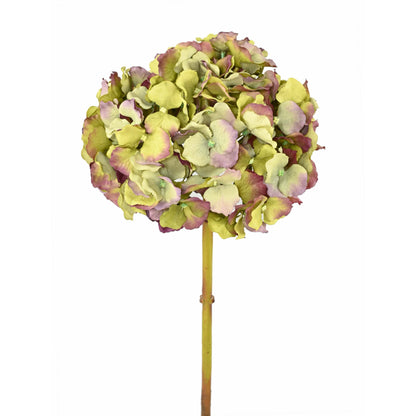 Fleur artificielle Hortensia - création bouquet composition - H.45cm vert/rose
