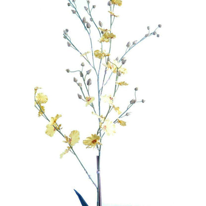 Fleur artificielle Orchidée Dancing Lady - plante en pot terre - H.90cm jaune