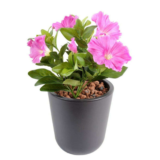 Fleur artificielle Petunia 4 fleurs - plante d'intérieur en piquet - H.25cm fuchsia