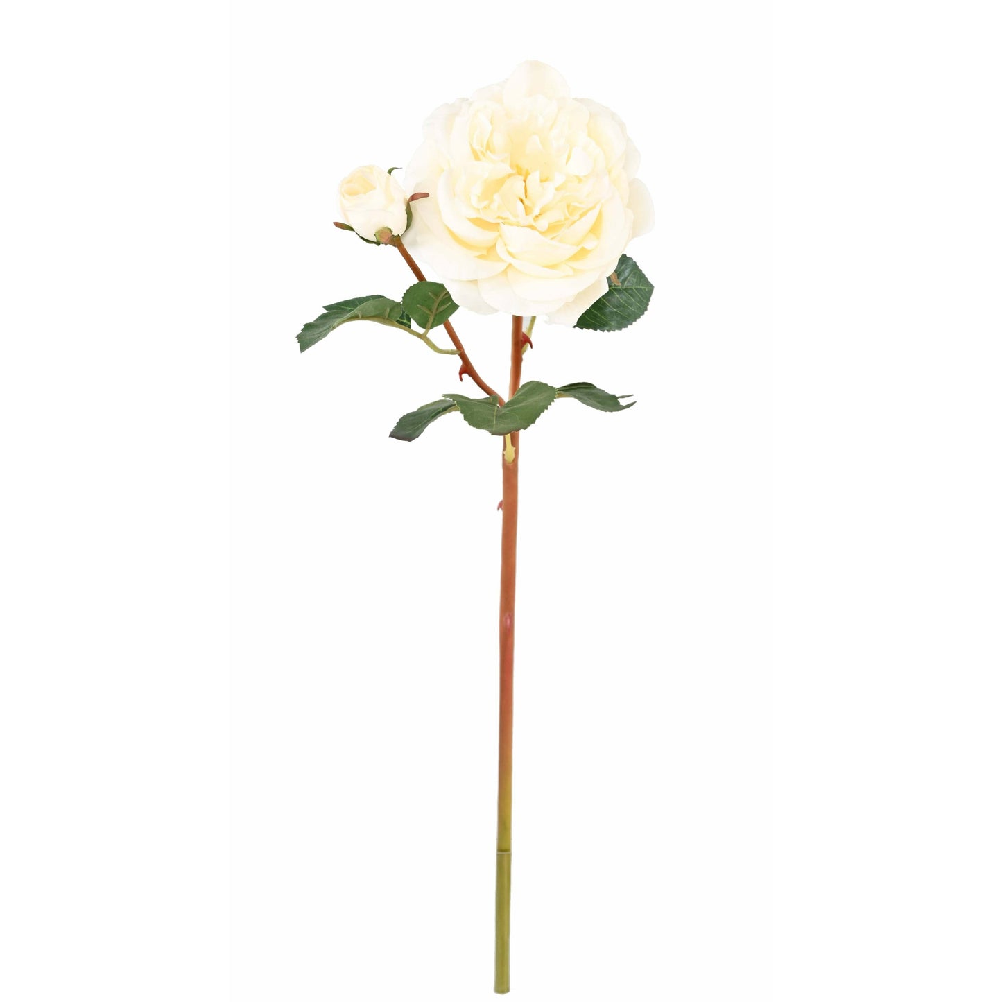 Fleur artificielle rose - composition florale - H.53cm blanc