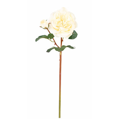 Fleur artificielle rose - composition florale - H.53cm blanc