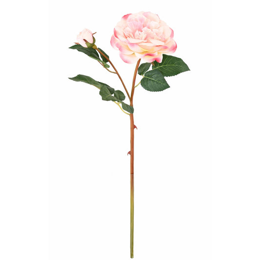 Fleur artificielle rose - composition florale - H.53cm rose clair
