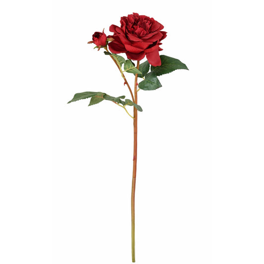 Fleur artificielle rose - composition florale - H.53cm rouge