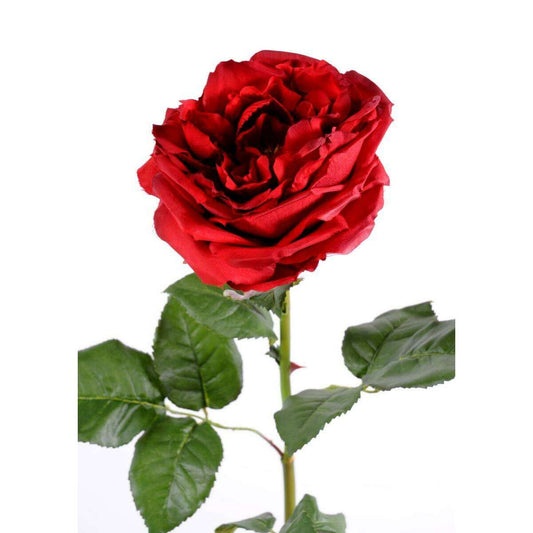 Fleur artificielle rose Anglaise Ø.14cm - haute gamme - H.85cm rouge
