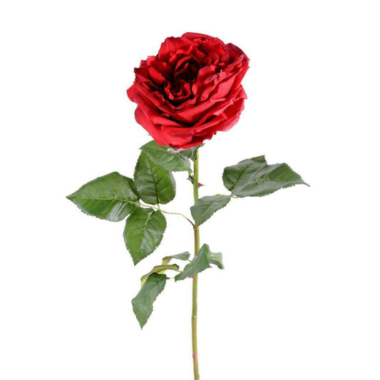 Fleur artificielle rose Anglaise Ø.14cm - haute gamme - H.85cm rouge