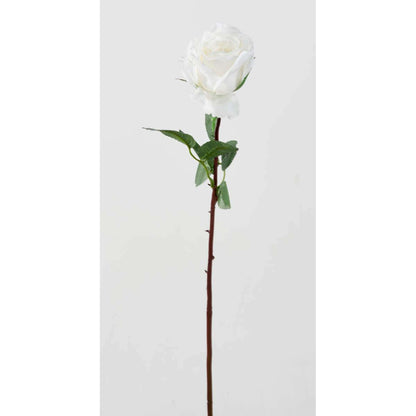 Fleur artificielle rose Olive - Tergal enduit haute gamme - H.70cm blanc