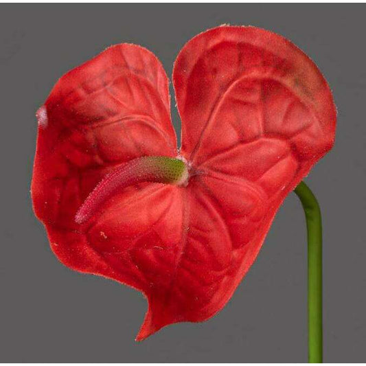 Fleur artificielle tige d'Anthurium - décoration florale - H.66cm rouge