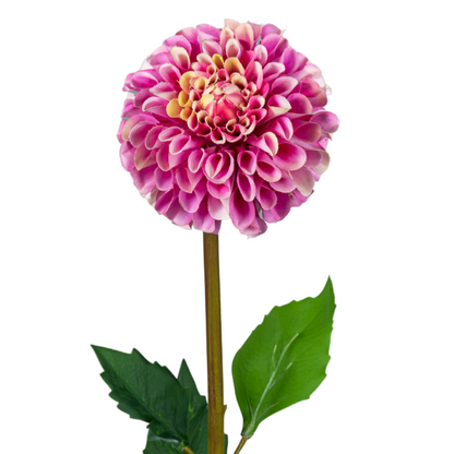 Fleur artificielle tige de Dahlia - composition florale - H.96cm mauve