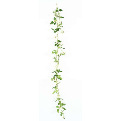 Fleurs artificielles Guirlande de rose mini - décoration d'intérieur - H.180cm blanc