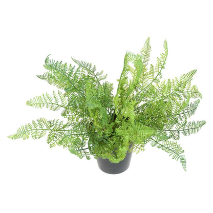 Fougère artificielle Daullia Bullata - plante en piquet - H.35cm vert