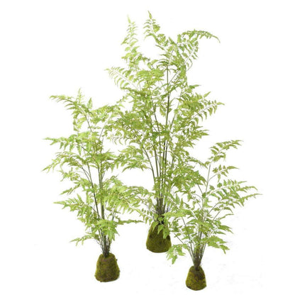 Fougère artificielle socle mousse - plante d'intérieur - H.95cm vert