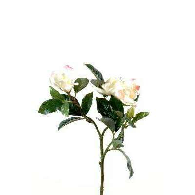 Gardenia artificielle fleur coupée - création florale intérieur - H.65cm crème rose