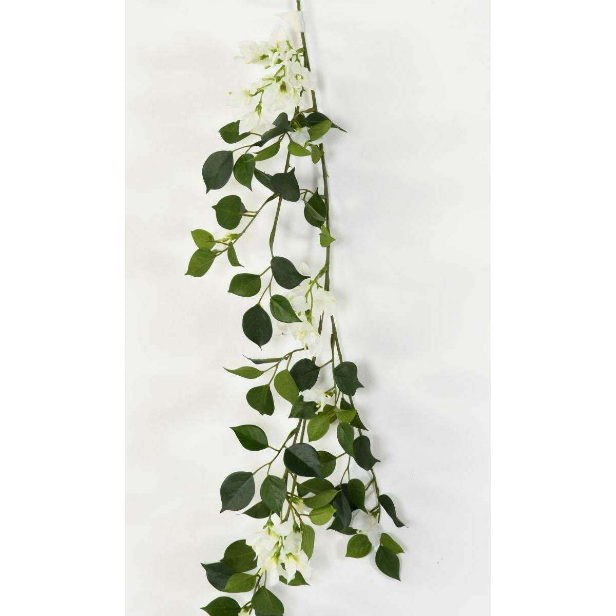 Guirlande artificielle bougainvillier en fleur - intérieur - H.110cm blanc