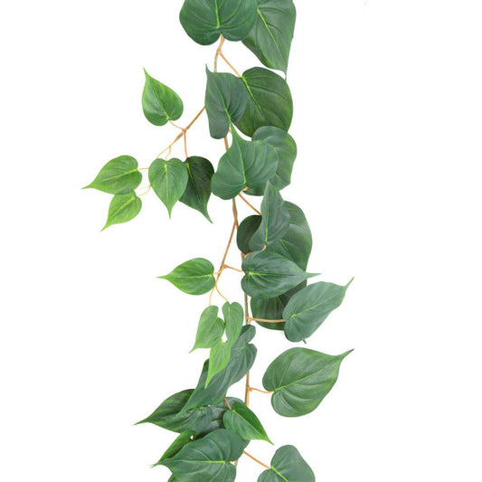 Guirlande artificielle Pothos 114 feuilles - décoration pour intérieur - H.190cm vert