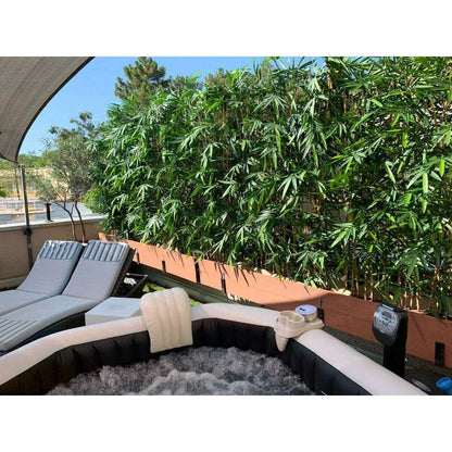 Haie artificielle Bambou New UV résistant - extérieur balcon terrasse - H.185cm socle 95cm